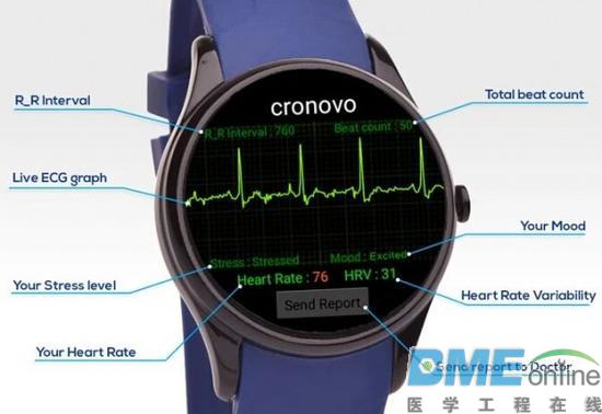 Cronovo：号称世界上最小心电图仪的智能手表