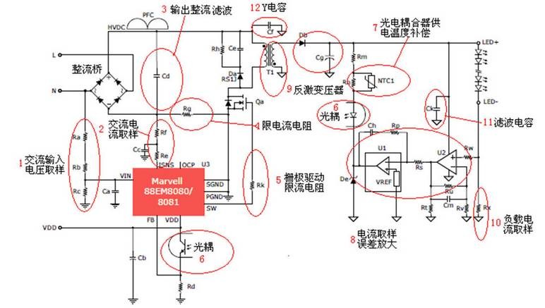 【解图专栏】带PFC反激型LED电源控制器电路分析