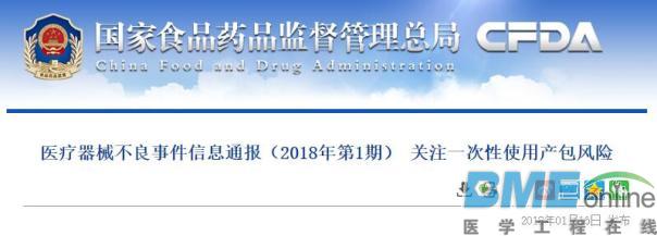 总局通报医械不良事件信息：关注一次性使用产包风险