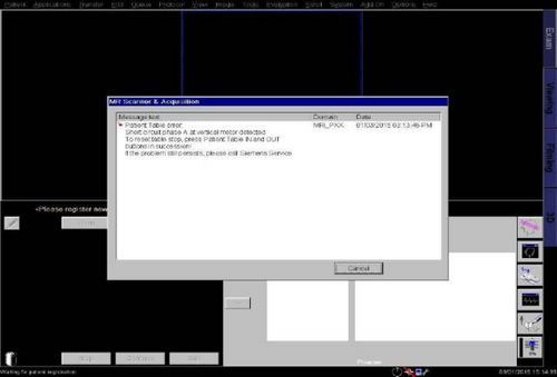 西门子Avanto 1.5T MR病床故障维修案例